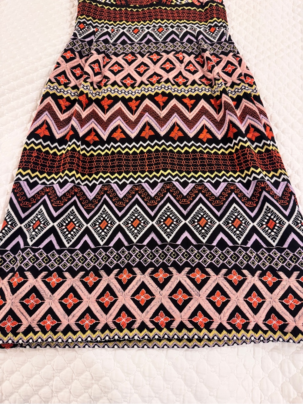 Anthropologie Akemi + Kin geo-embroidered column midi petite dress- 00P - Picture 8 of 9